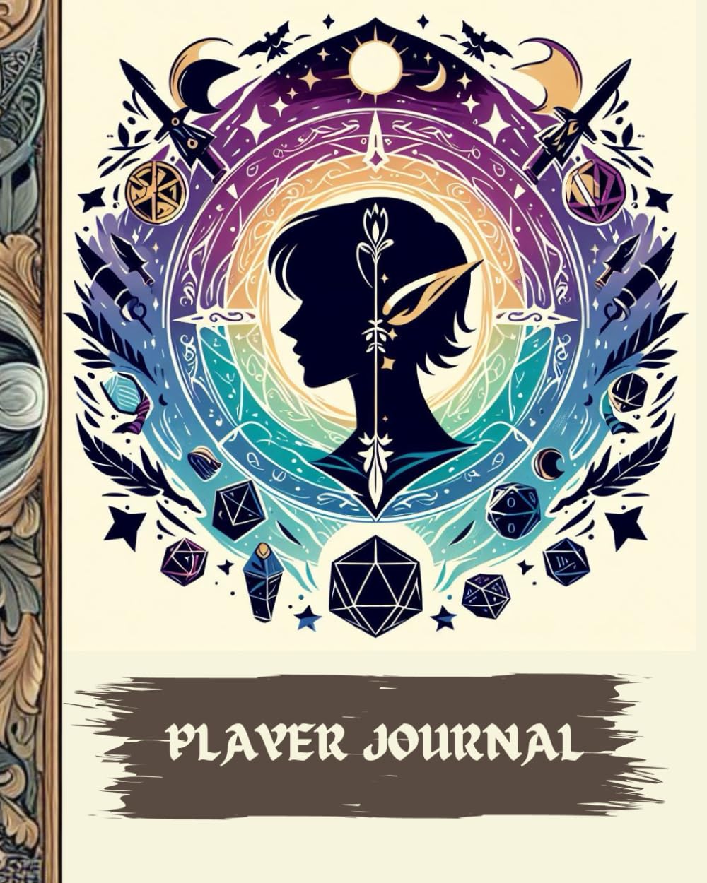 PLAYER JOURNAL: 5e Character Sheets, DnD Player Notebook For Role-Playing Fantasy Games Campaign with Half-Elf Cover Design