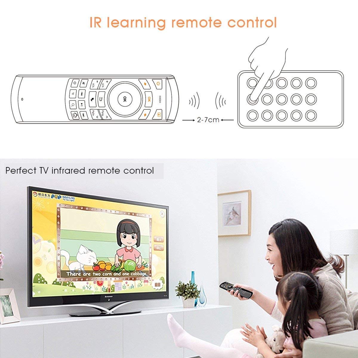 Rii Mini i25 Multifunction Portable 3 in 1 2.4GHz Wireless Fly Mouse Keyboard and Remote Control with Rechargeable Battery for PC, Laptops, Linux, Android Tv Boxs, Windows, Windows, IPTV
