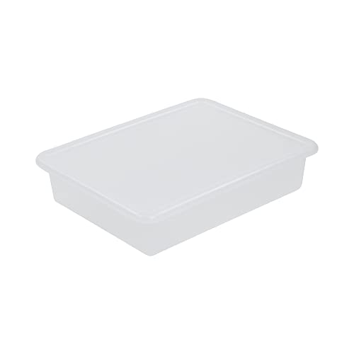 ECR4Kids Letter Size Tray Organizer with Lid, Small, 10-Piece, Clear | Durable plastic, GREENGUARD Gold Certified, 2 gallon capacity, stackable/nestable, easy-lift lids, classroom & home use - color: Clear