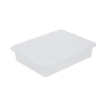 ECR4Kids Letter Size Tray Organizer with Lid, Small, 10-Piece, Clear | Durable plastic, GREENGUARD Gold Certified, 2 gallon capacity, stackable/nestable, easy-lift lids, classroom & home use - color: Clear