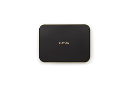 Iron & Glory Travel Dominoes Set - Dominoes Set for Adults - Travel Games - Play On Domino Game - Board Games - Mini Size Domino Deluxe Tin Case - Pocket Size - Family Night Gameplay - Gifts for Him