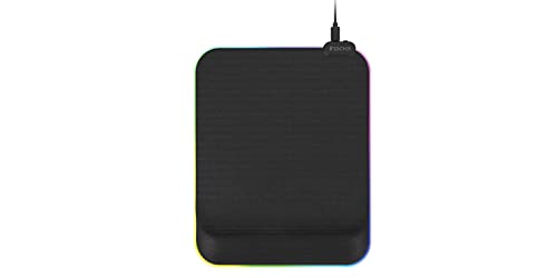 C45E RGB Mousepad with Wrist Rest – Anti-Slip Rubber Base, Soft Foam Support & Customizable RGB Lighting Effects for Comfort and Precision, Suitable for Gaming or Working