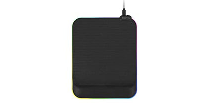 C45E RGB Mousepad with Wrist Rest – Anti-Slip Rubber Base, Soft Foam Support & Customizable RGB Lighting Effects for Comfort and Precision, Suitable for Gaming or Working