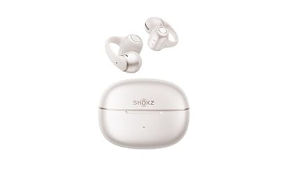 SHOKZ OpenDots 2 Open-Ear Clip-On Earbuds with Upgraded Dolby Audio, 3-Mic Clear Calls, Rich Bass, Up to 40 Hrs of Audio, Wireless Charging, Interchangeable Left/Right Earbuds, IP57, Bluetooth 6.1 - color: Pearl white