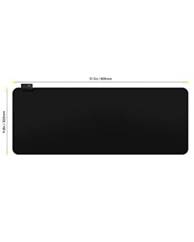 Gaming Mouse Pad, Large RGB Mousepad, LED Mouse Pad with 7 Colors 10 Lighting Modes, Mouse Mat Waterproof Fabric Surface, Non-Slip Rubber Base for Computer Laptop Keyboard (31.5 x 11.8 Inch) - size: 31.5L x 11.8W inches