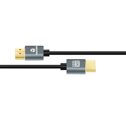 Thsucords Ultra Thin 8K 4K HDMI Cables 15FT, Slim & Flexible Soft High Speed HDMI 2.1 Cord Support 4K@120Hz 8K@60Hz 48Gbps for Roku TV/HDTV/PS5/Blu-ray - size: 15FT, style: 1-PACK