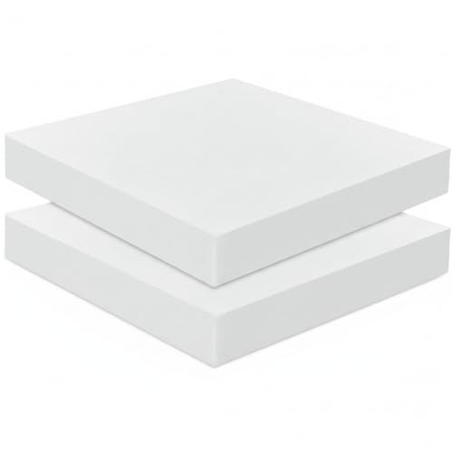 Frienda 2 Pack 3" x 18" x 18" Upholstery High Density Foam Cushion Replacement Square Cut to Size Foam Couch for Chair Couches Padding Shipping Packing DIY Cosplay Projects(White) - color: White, size: 3" X 18" X 18", style: Square