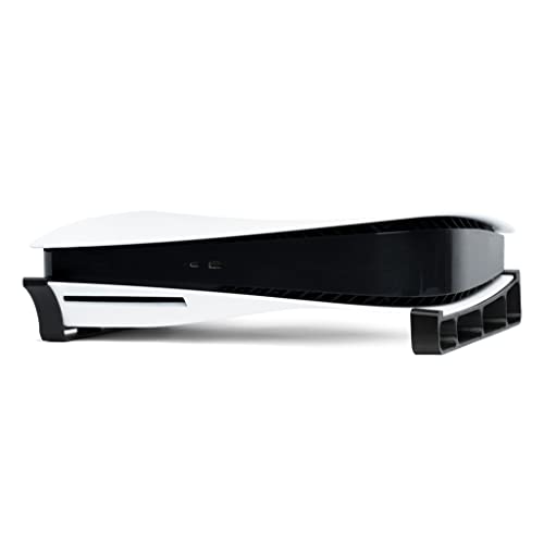 Glistco Skates Horizontal Stand for PS5 Original, Horizontal Console for PlayStation 5 Disc Edition, Improves Airflow & Stability, Anti-Vibration Base Stand for PS5- Disc Edition - color: Black
