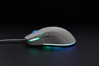 i-rocks M31E RGB Wired Gaming Mouse : 6400 DPI Optical Sensor - 60 Million Click lifespans - Compatible Software - 7 Programmable Buttons - Plain White - color: White