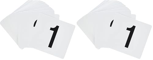 New Star Foodservice 23053 1-100 Double Sided Table Numbers, 4" x 4" Inch, White (Pack of 2) - size: 4 x 4 inches (Pack of 2), style: Black on White (1-100)
