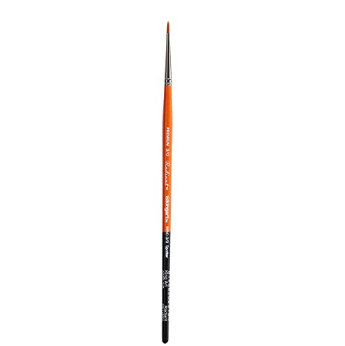 KINGART Premium Radiant 6650-3/0 Spotter Series Artist Brush, Synthetic Taklon Hair, Short Handle, for Acrylic, Oil and Watercolor Painting, Size 3/0 - size: 3/0 (Pack of 1)