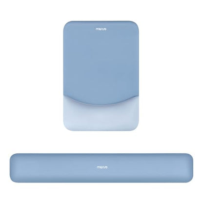 MOSISO Wrist Rest Support Mouse Pad & Keyboard Set, Stone Blue | Rectangular Ergonomic Mousepad, Non-Slip Base, Home/Office Pain Relief & Easy Typing, Neoprene Cloth & Raised Silicone Lining - color: Stone Blue