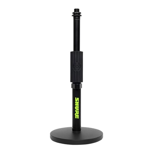 Shure by Gator Round Base Desktop Mic Stand with Standard Height-Adjustable Twist Clutch and 6" Base; (SH-DESKTOP1) - style: Standard