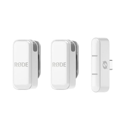 RØDE Wireless Micro - Compact Wireless Microphone, Two Mics with Charge Case for Smartphone Content Creation - USB-C, White | Dual Clip-on Transmitters, USB-C Receiver, Gainassist, Splashproof - color: White