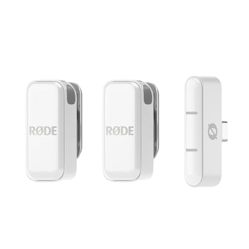 RØDE Wireless Micro - Compact Wireless Microphone, Two Mics with Charge Case for Smartphone Content Creation - USB-C, White | Dual Clip-on Transmitters, USB-C Receiver, Gainassist, Splashproof - color: White