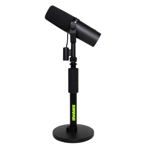 Shure by Gator Round Base Desktop Mic Stand with Standard Height-Adjustable Twist Clutch and 6" Base; (SH-DESKTOP1) - style: Standard