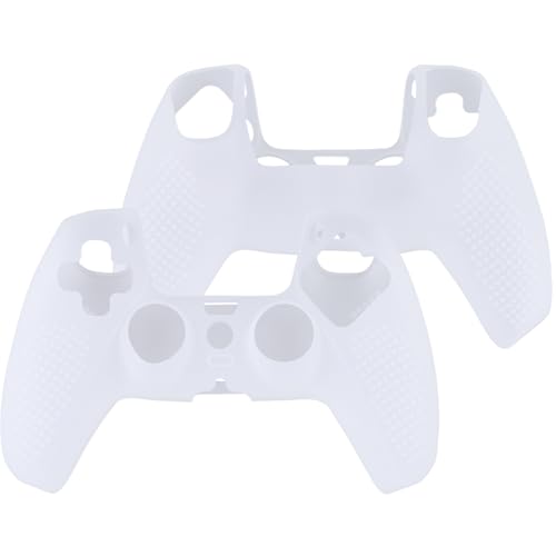 Baval Silicone Cover for Playstation 5 PS5 DualSense Wireless Controller | Scratch-resistant, Easy install, Silicone Construction, Portable Carrying Silicone Cover, Clear White Silicone Cover - color: White Silicone Cover