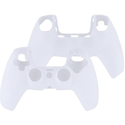 Baval Silicone Cover for Playstation 5 PS5 DualSense Wireless Controller | Scratch-resistant, Easy install, Silicone Construction, Portable Carrying Silicone Cover, Clear White Silicone Cover - color: White Silicone Cover