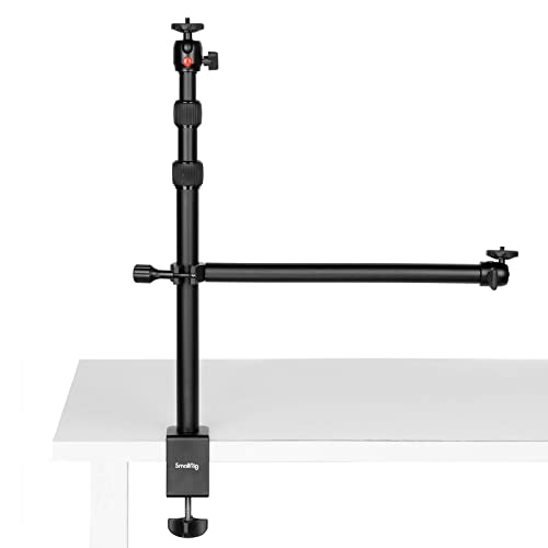 SMALLRIG Camera Desk Mount Table Stand with Magic Arm and 1/4" Ball Head, 13"-35.4" Adjustable Light Stand, Tabletop C Clamp for DSLR Camera, Ring Light, Live Streaming, Photo Video Shooting - 3992 - style: Clamp 3992