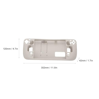 MUNEFE Kickstand Protective Case for Steam Deck, Cover Protector with Stand Base, Full Fingerprint Proof Protective Case for Protecting Your Gaming Console(Ceramic White)