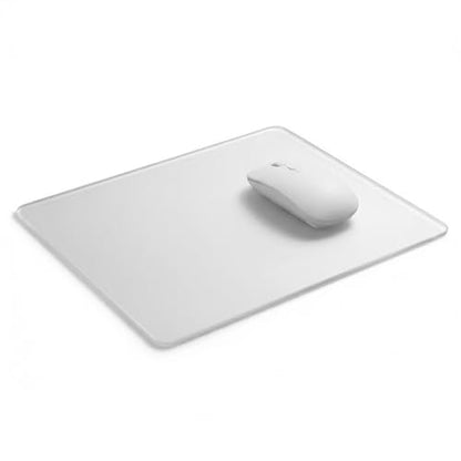 1-Pack Medium Glass Gaming Mouse Pad, 300x250mm Hard Surface Mousepad with Improved Precision for Low Friction Professional Gaming and Office Use (Frosted Clear) - size: 11.8L x 9.8W inches