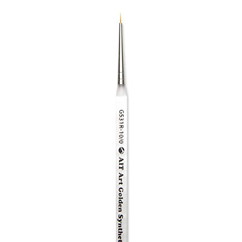 AIT Art Round Paint Brushes, Pack of 3, Miniature Sizes 20/0, 10/0, 3/0, Acrylic Handles with Beveled End, Handmade in USA for Trusted Performance