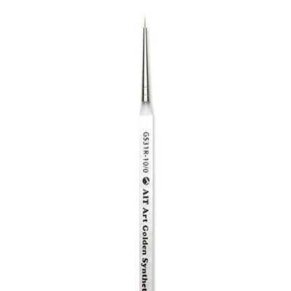 AIT Art Round Paint Brushes, Pack of 3, Miniature Sizes 20/0, 10/0, 3/0, Acrylic Handles with Beveled End, Handmade in USA for Trusted Performance