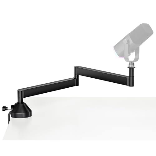 InnoGear Mic Stand Desk 360° Rotatable Low Profile Mic Boom Arm, Black | Desk Mount, Easy to Adjust, Padded Clamp, Work with Blue Snowball, No Pop Filter, Hold Heavy Microphones, For Blue Yeti - color: Black, style: 2-Axis Arm