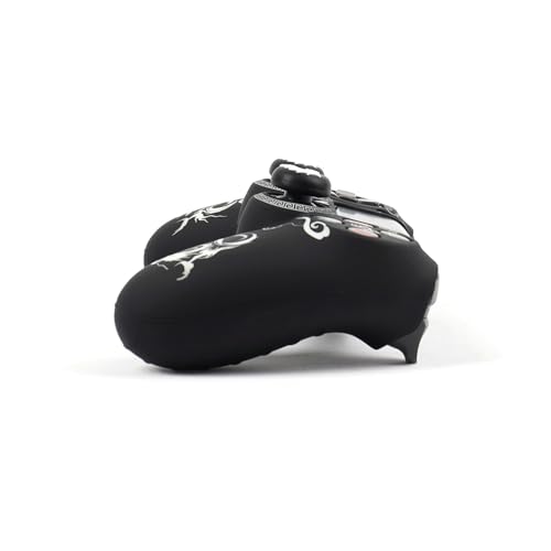 RALAN Controller Skins for PS4,Fruit Silicone Controller Cover Skin Protector Compatible /PS4 Slim/PS4 Pro Controller with 2 Cute Thumb Grips Caps… - color: Black White dargon