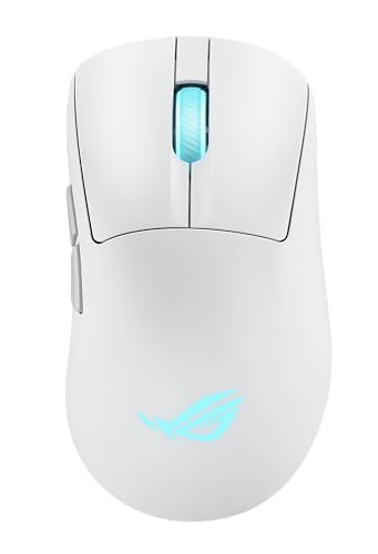 ASUS ROG Keris II Origin Wireless Gaming Mouse – Right-Handed Ergonomic, 65g, Tri-Mode Connectivity, 42K DPI, up to 127Hr Battery, Web-Based Configuration, PC/Mac Support - color: White, style: Keris II Origin