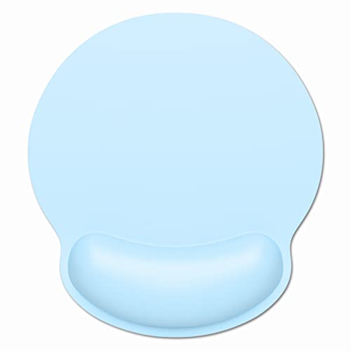 Dapesuom Ergonomic Mouse Pad with Wrist Support, Comfortable Memory Foam Wrist Rest for Easy Typing Pain Relief, Cute Computer Gaming Desktop Mouse Mat with Non-Slip Base for Laptop, Office, Sky Blue - color: A-Sky Blue