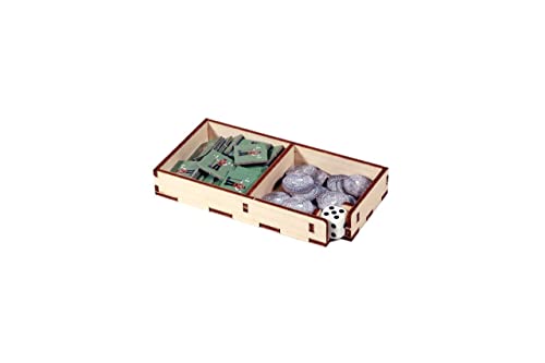 The Broken Token Game Organizer Compatible with The Castles of Burgundy - Wooden Game Organizing Box with Multiple Trays