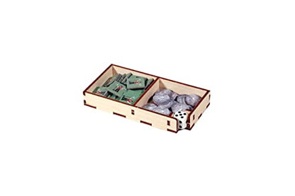 The Broken Token Game Organizer Compatible with The Castles of Burgundy - Wooden Game Organizing Box with Multiple Trays