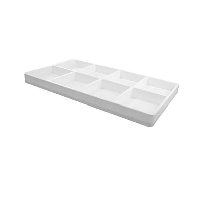 Heavy Duty Beach-Stone White Plastic 8 Compartment Tray - for Storage/Organization/Display/Sales/Stacking/Sorting