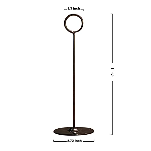 Urban Deco 16 Pieces Table Card Holder 8 inches Table Number Holders Place Steel Card Holders for Photos, Food Signs, Memo Notes, Weddings, Restaurants, Birthdays (Black) - color: Black