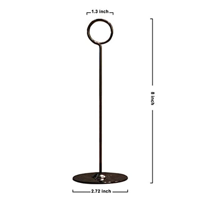 Urban Deco 16 Pieces Table Card Holder 8 inches Table Number Holders Place Steel Card Holders for Photos, Food Signs, Memo Notes, Weddings, Restaurants, Birthdays (Black) - color: Black