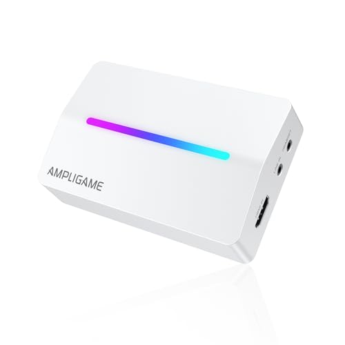 Fifine AmpliGame Gaming Capture Card USB 4K HDMI, 1080P Audio Video Capture Card for OBS Streaming with RGB, HDMI in/Out Compatible for Switch/XBOX/PS5/Computer-V3 White - color: White