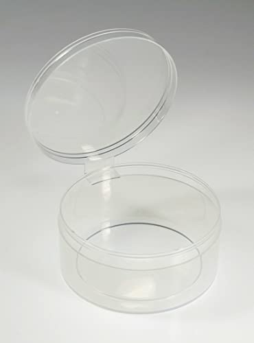 3 inch Diameter Plastic Containers w/Attached Lids-6 Pack -Great for Large Beads, Candy, Hardware, Coins