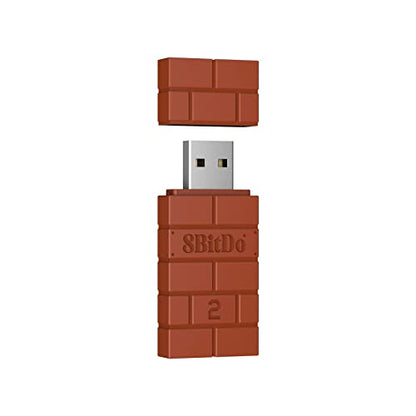 8BitDo Wireless USB Adapter 2 for Switch/Switch 2, Windows PC, Mac & Raspberry Pi, Compatible with Xbox Series X & S Controller, Xbox One Bluetooth Controller, Switch Pro and PS5 Controller (Brown) - style: USB Adapter 2 Brown