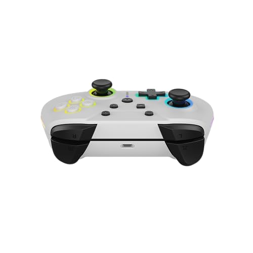 Hyperkin Armor3 NuRival Wireless Hall Effect Stick Game Controller For Nintendo Switch® OLED Model/Nintendo Switch® / Nintendo Switch Lite® (White) - color: White