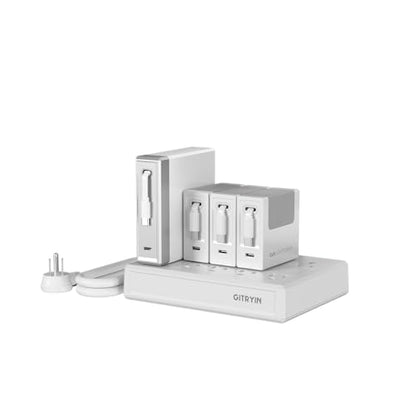 Modular Laptop Charging Station, 140W, 3 * 40W Retractable USB C Chargers, 8 Type C Ports with Cooling Power Strip, 260W Charging Hub