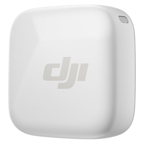DJI Mic Mini Transmitter (Arctic White), Ultralight, Wireless Lavalier Microphone Osmo Mobile 7P/Osmo Pocket 3, Noise Cancelling, Wireless Microphone for Camera/iPhone/Android, Vlog, Streaming | DJI OsmoAudio, Noise Cancelling, Wireless Microphone for Cam