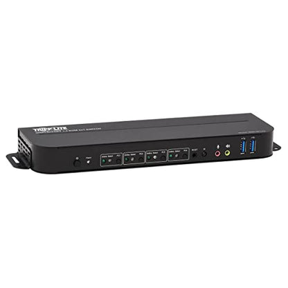 Tripp Lite 4 Port DisplayPort USB KVM Switch, Quad Port DP USB KVM Switch, 4K 60 Hz, HDR, HDCP 2.2, DP 1.4, USB 3.0 Cables, Black (B005-DPUA4)