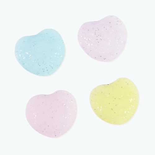 Switch Joycon Thumb Grips Caps, 4 PCS Cute Kawaii 3D Silicone Analog Thumbstick Button Cover Compatible with Nintendo Switch Lite/OLED Joystick Caps (Multicolor Glitter Heart) - color: Multicolor Glitter Heart