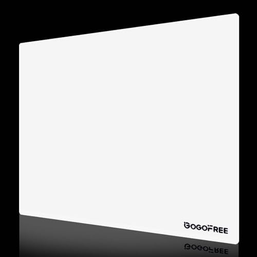 Glass Gaming Mouse Pad, Professional Esport Tempered Glass Mouse Pad Ultra-Smooth Micro-Etched Surface for Top Speed and Control,Hard Mousepad White (XL 19.7'' L x 15.8'' W) - color: Moonlight White, size: 19.7L x 15.8W inches