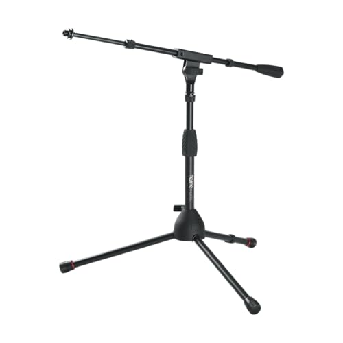 Gator Frameworks Short Tripod Base Microphone Stand with Soft Grip Twist Clutch, Boom Arm, and Both 3/8" and 5/8" Adapters (GFW-MIC-2621) - style: Tripod Base