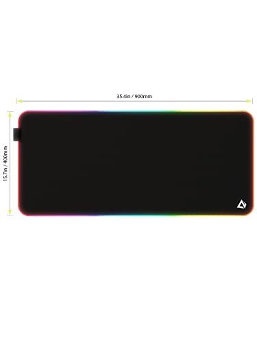Gaming Mouse Pad, RGB Mouse Mat XXL Large (35.4 x 15.75 in) with 7 LED Colors 11 Lighting Modes Waterproof Fabric Surface Non-Slip Rubber Base for PC Laptop Keyboard - size: 35.4L x 15.8W inches