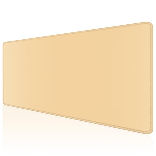 Dapesuom Large Mouse Pad, Extended Gaming Mouse Mat with Stitched Edges, Full Size Desk Mats with Non-Slip Base, Computer Big Desktop Keyboard Pad for Laptop, 23.6 x 11.8 in, Navajo White - color: Navajo White, size: 23.6L x 11.8W inches