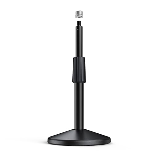 FIFINE BS2 Heavy Duty ADesktop Microphone Stand for Streaming Podcasting | Weighted Base Tabletop Mic Stand, Up to 4.4lbs, Height Adjustment, Twist Clutch & 3/8'' to 5/8'' Screw Adapter, for gaming - color: black