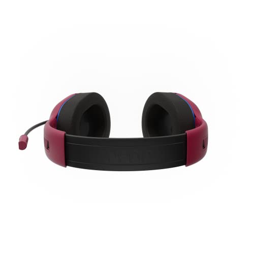 PDP AIRLITE Pro Wireless Stereo Gaming Headset, Officially Licensed by Sony PlayStation 5, PS5/PS4/PS3/PC, Lightweight Durable 40 Foot Connection, Noise-canceling Flip-to-Mute Mic, Cosmic Red - color: Red, style: Wireless